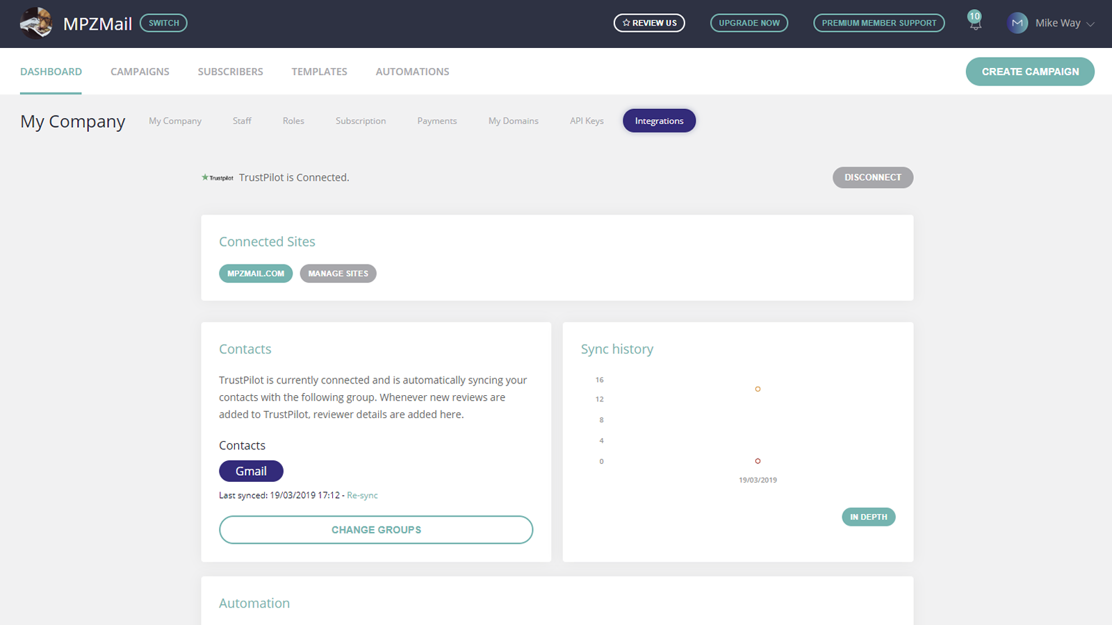 TrustPilot Integration Screenshot